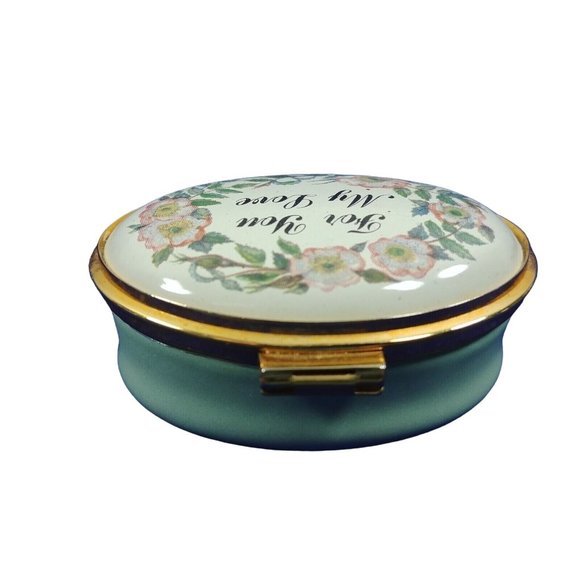 Pill Box Staffordshire Enamels "Old Hall" Collection with Hinged Lid - Picture 5 of 9
